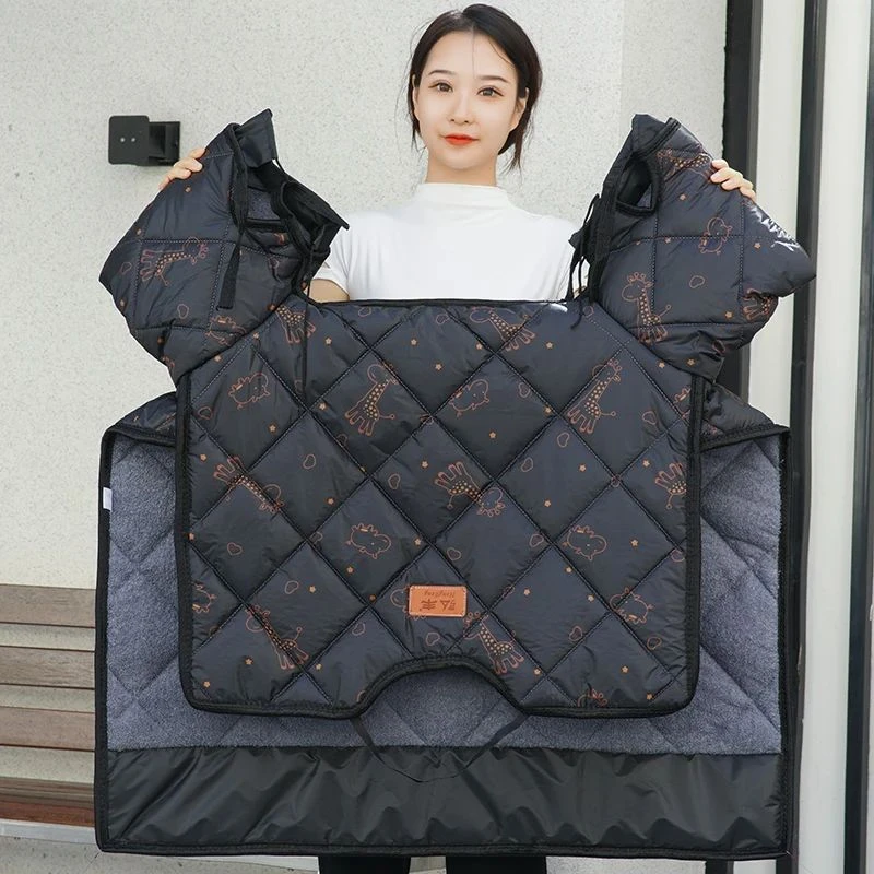 电动摩托车冬季加厚防寒加绒侧翼防水电瓶车加大防风罩秋冬保暖