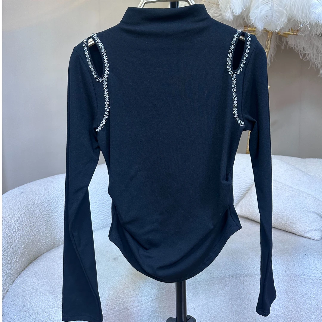 【嘉嘉专享】73017镂空重工钉珠上衣