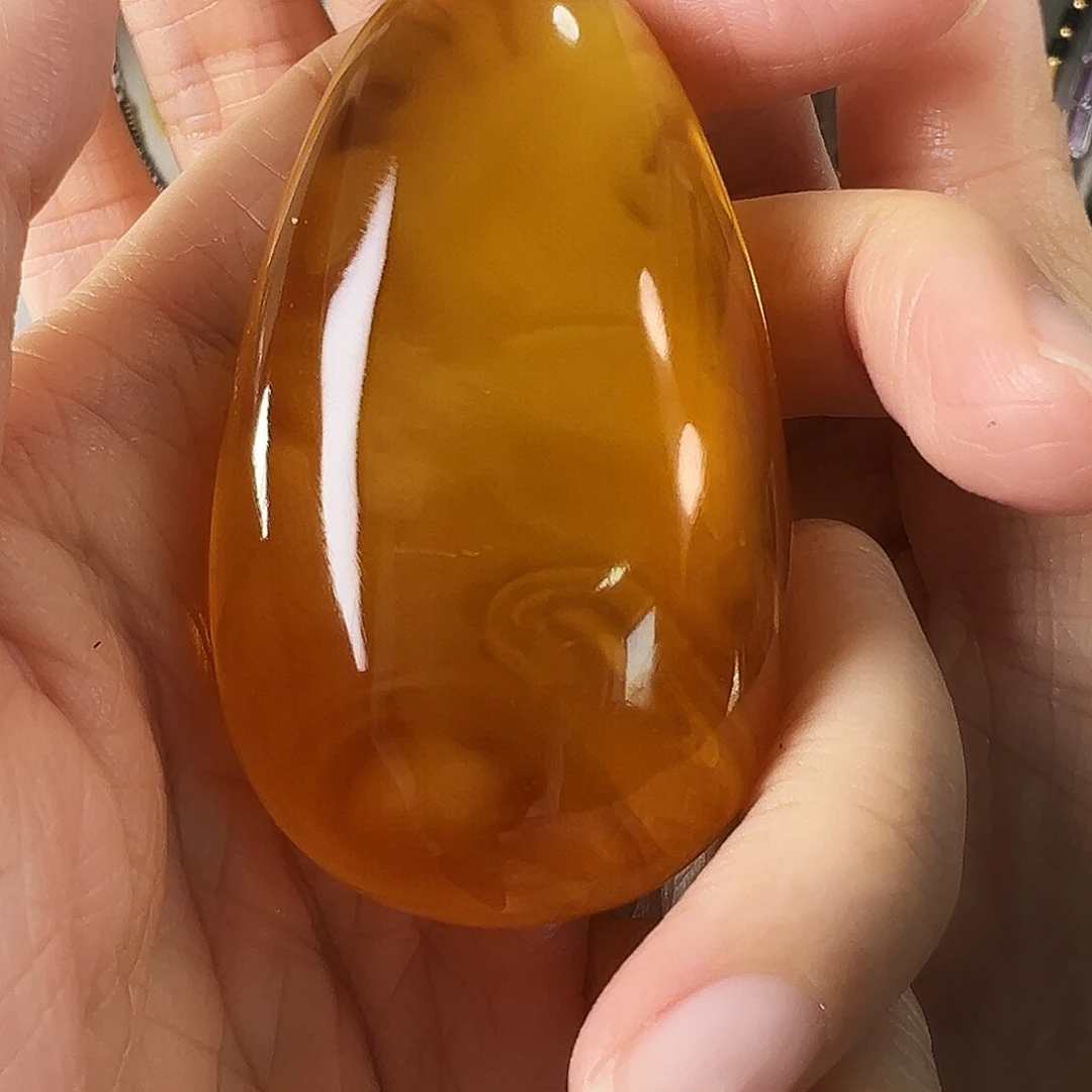 蜜蜡未镶嵌颈饰俄料蜜糖红水滴