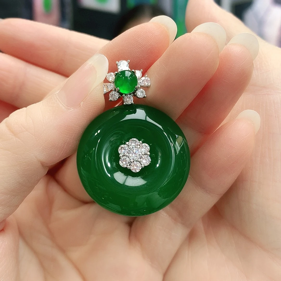 银S925镶嵌吊坠玛瑙/玉髓