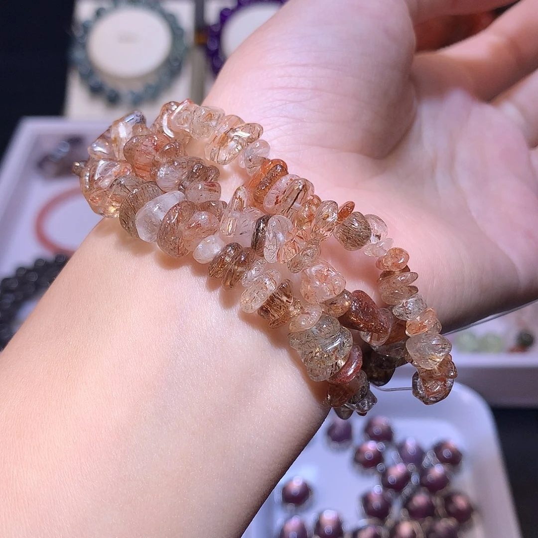 水晶手串未镶嵌黑金超碎石多圈手链锁骨链