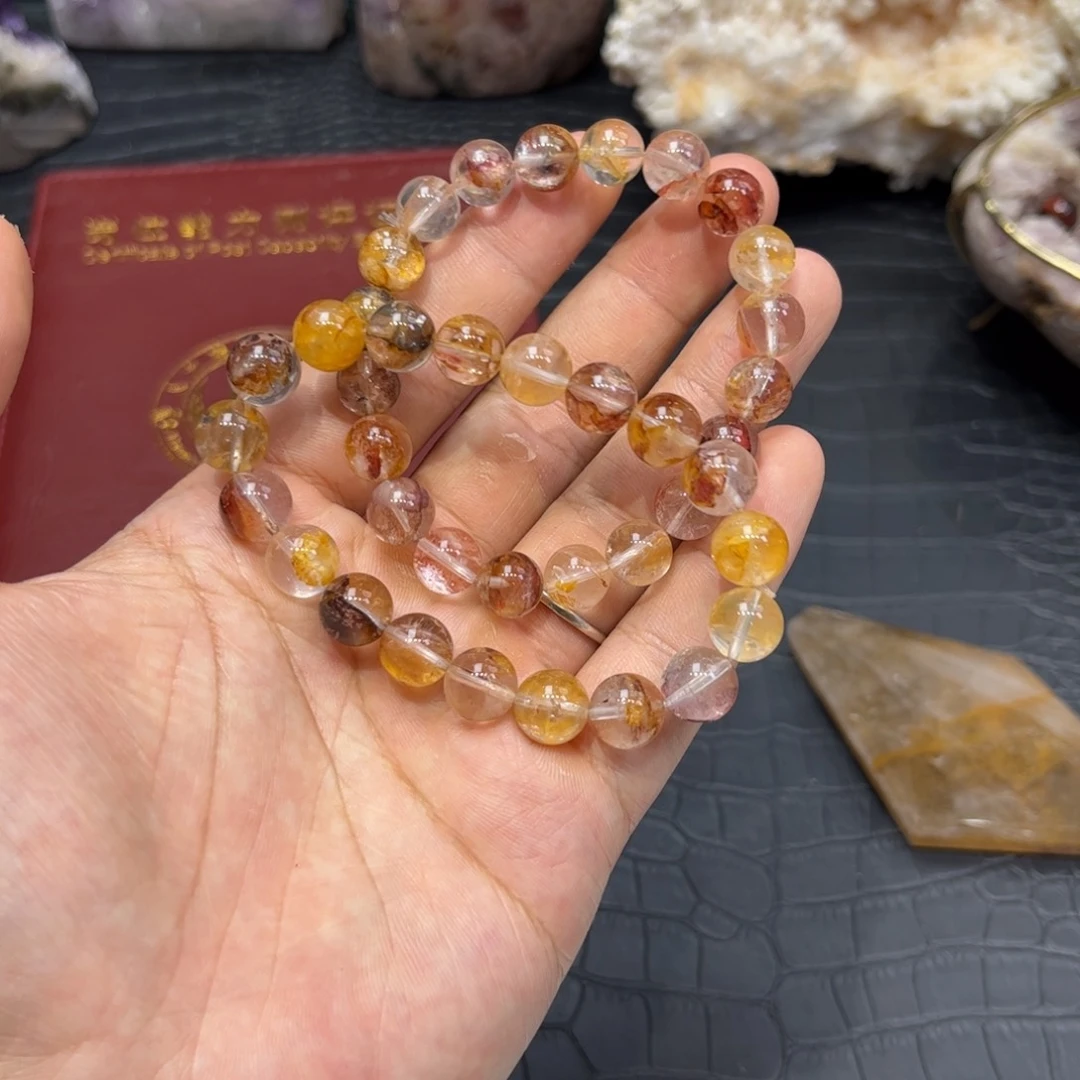 水晶手链未镶嵌彩浇花10mm