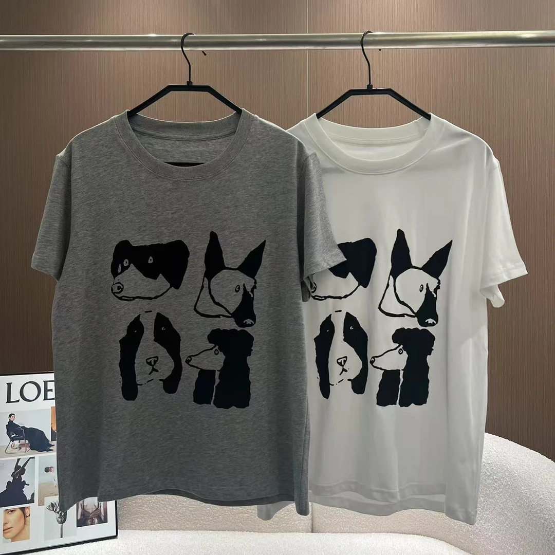 【旺财四宫格】100%棉～欧货新款小狗卡通印花薄款短袖T恤上衣88116
