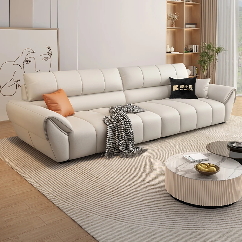 KUBIDE/酷比得1088#小户型家用轻奢现代极简沙意式直排客厅皮沙发
