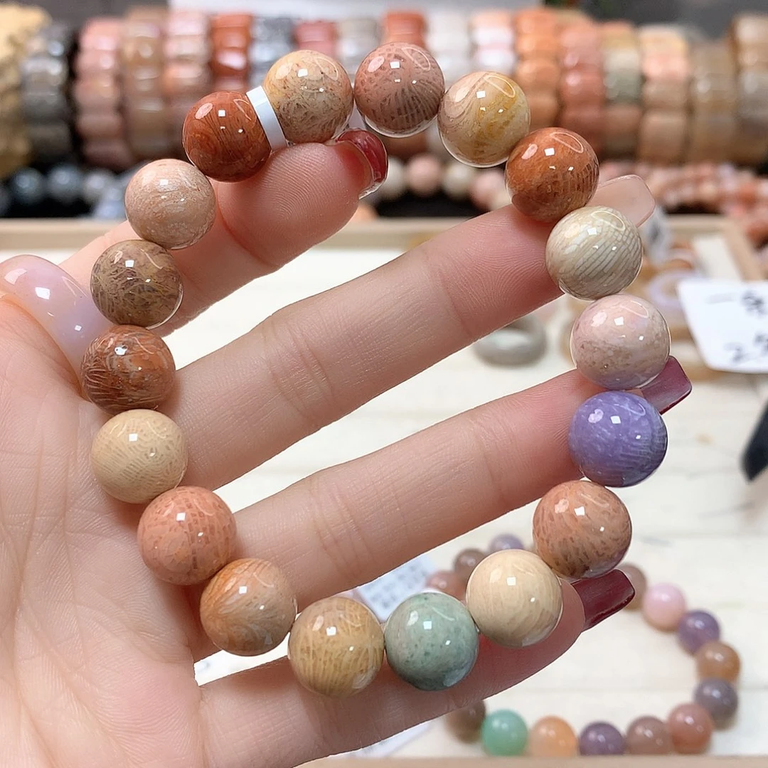 硅化珊瑚（珊瑚玉）手链未镶嵌7***j253