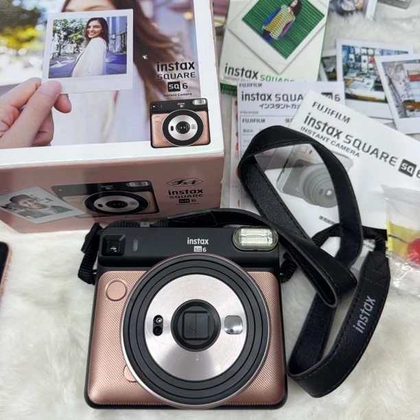 95新 Fujifilm/富士 sq6 香槟色 原盒 送相纸 原装挂绳原3色灯罩