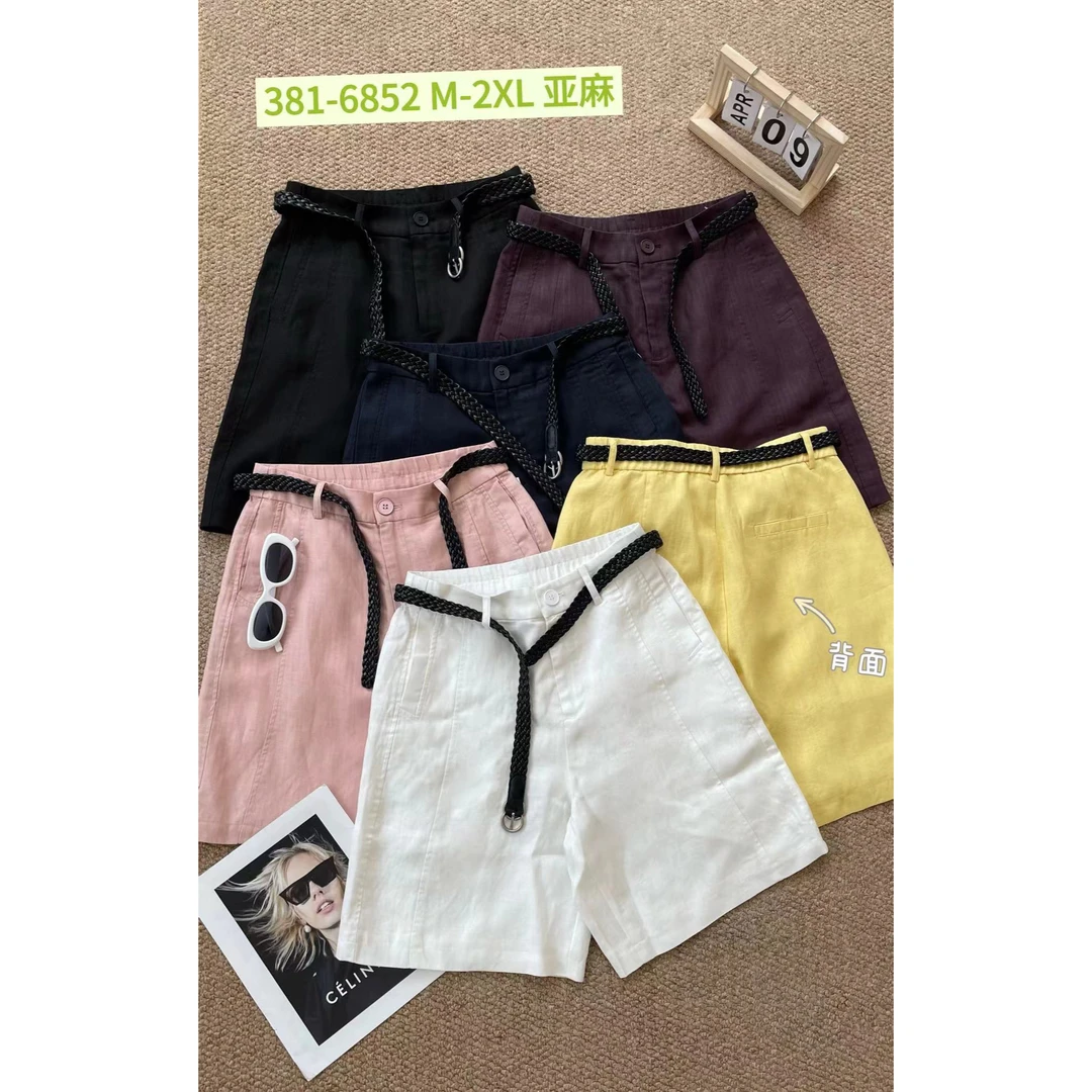 （小雨推荐）2025年夏款百搭显瘦高腰亚麻短裤时尚休闲外穿