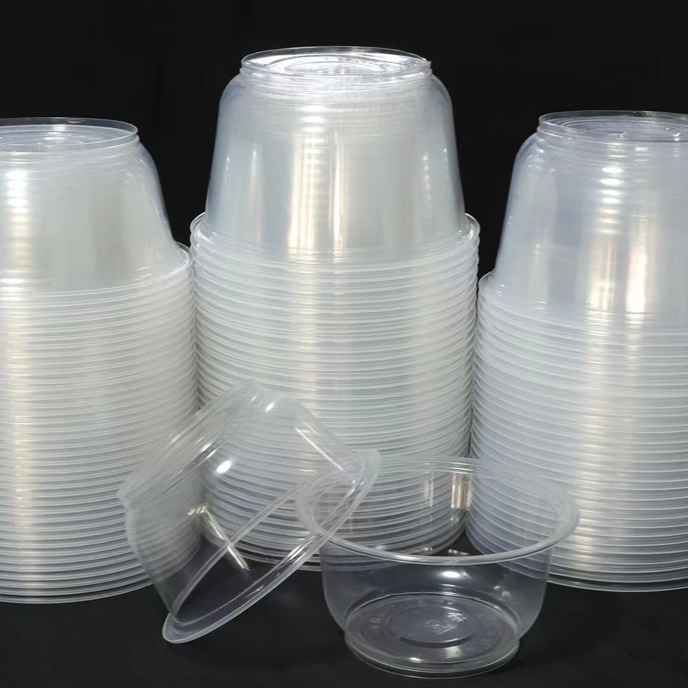 【抢50个碗带盖】一次性碗塑料圆形外卖打包餐盒家用饭盒冰粉汤碗耐