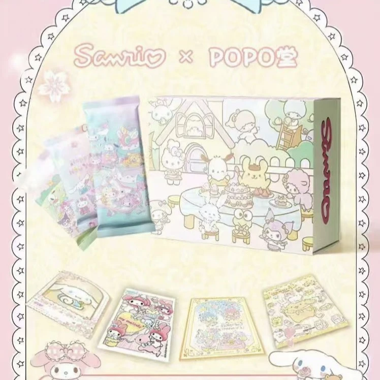 三丽鸥×popo堂 库洛米美乐蒂帕奇狗玉桂狗二创卡牌箱配卡册（代拆）