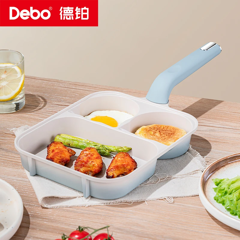 三合一陶瓷煎锅早餐煎蛋平底不粘锅煎牛排鸡蛋专用烙饼平底锅汉堡