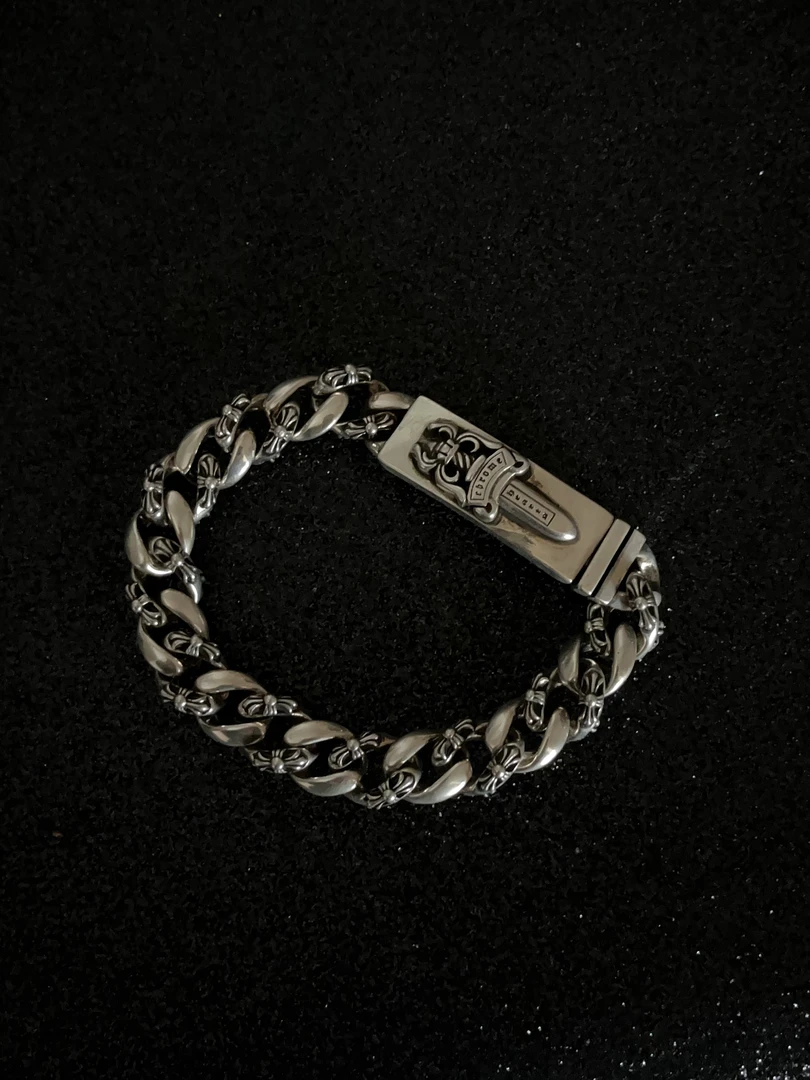 铜合金手链 双童军花手链重工复古做旧手链宝剑手链