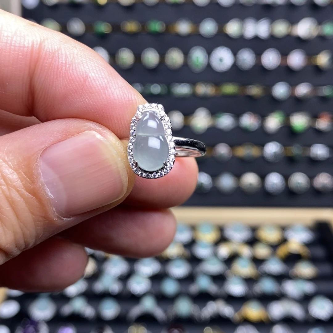 翡翠戒指银S925镶嵌小*酱11111