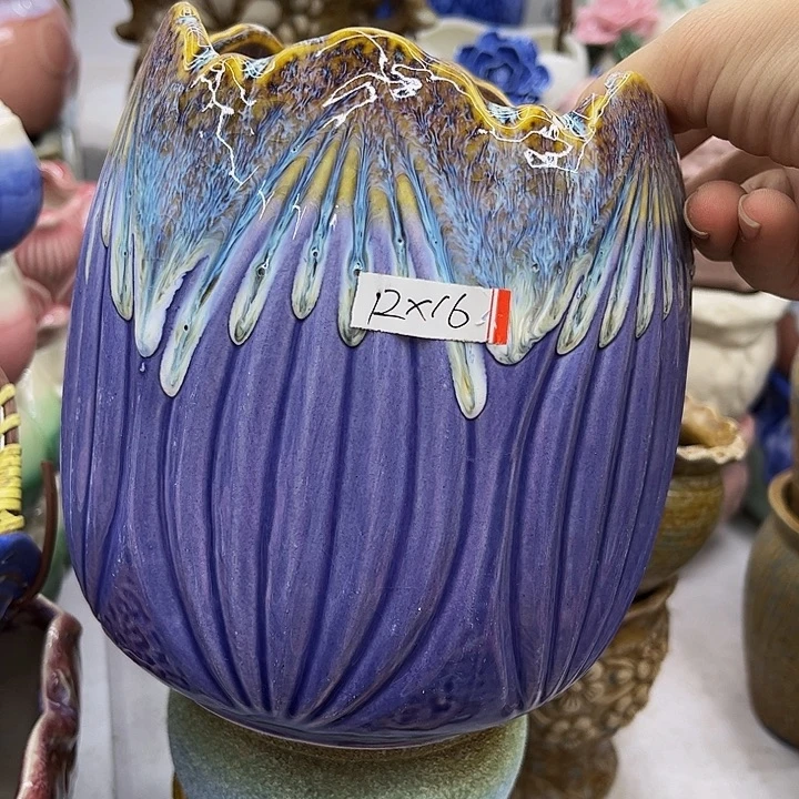 多肉绿植陶瓷花盆9.9包邮，有孔