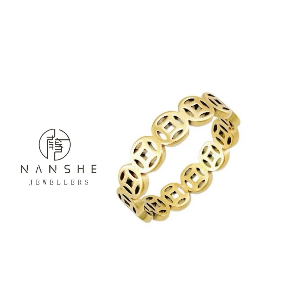 NANSHE/南奢 精工版铜钱戒指气质简约时尚