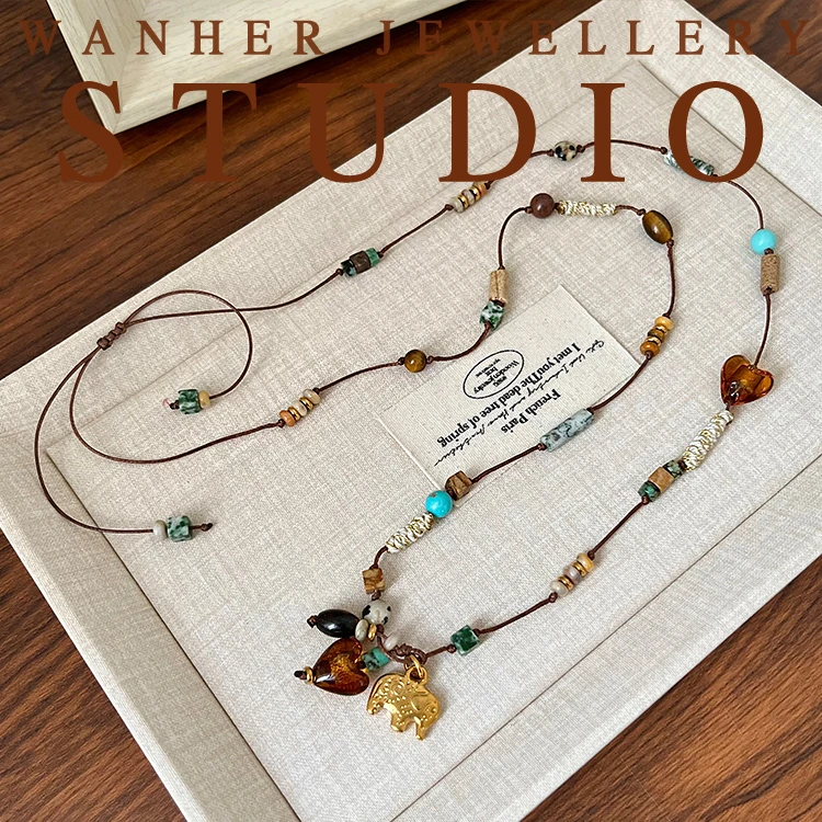 【爱心小象】原创设计小众民族风复古百搭不掉色高级休闲毛衣链X071