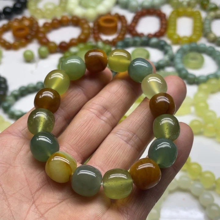 蛇纹石玉手串13+未镶嵌
