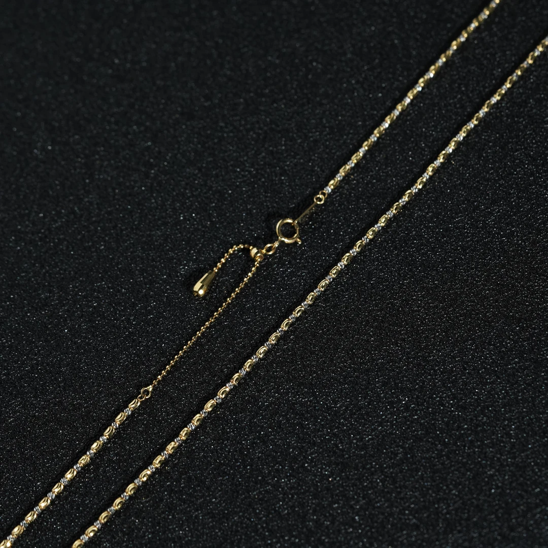 【调节黄白钻石链】福公子藏品-18K金链子-多样性一件发-B11