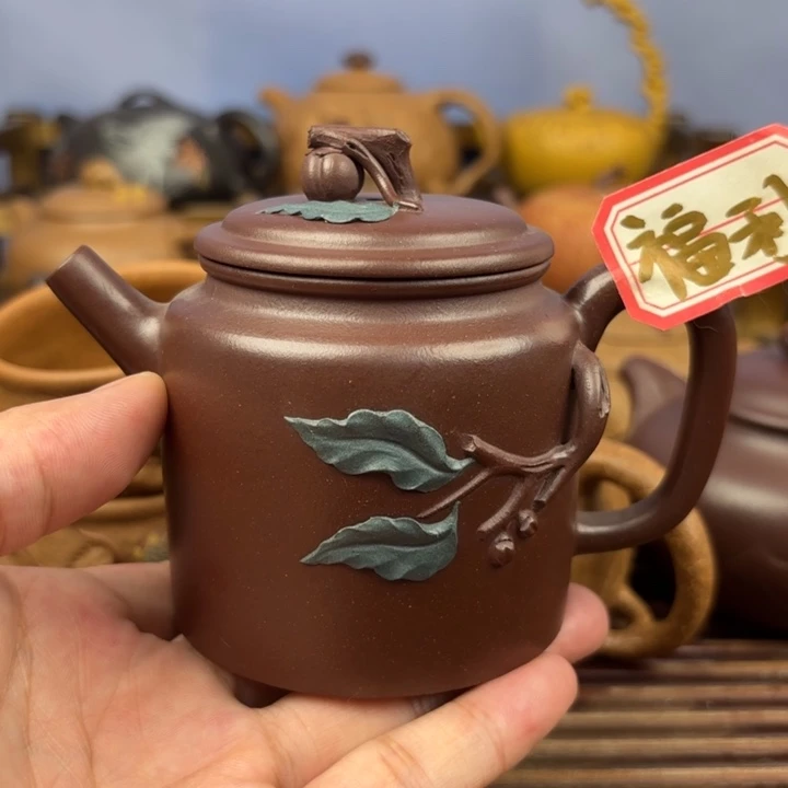 茶壶紫砂事事如意原矿老紫泥200c