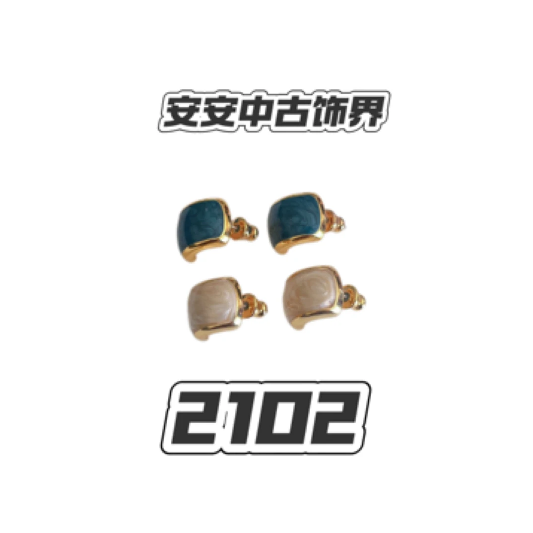 铜合金珐琅耳饰 2102-滴油珐琅耳钉