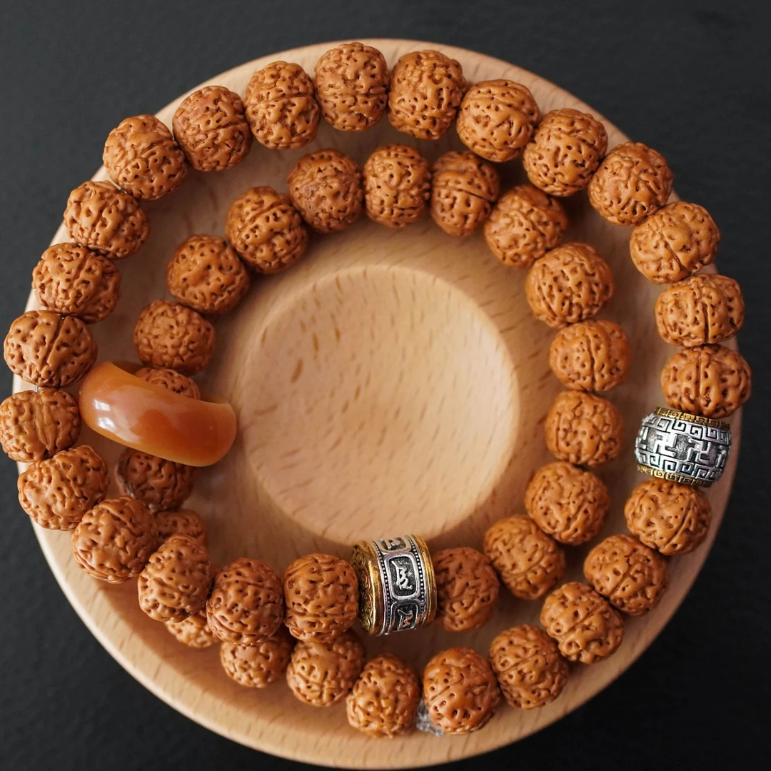 10mm＋（指环王）双圈金刚菩提手串车挂原皮原仔印尼老树王精选无瓣