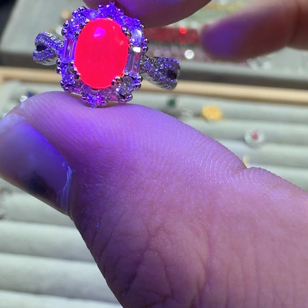 托帕石戒指银S925镶嵌