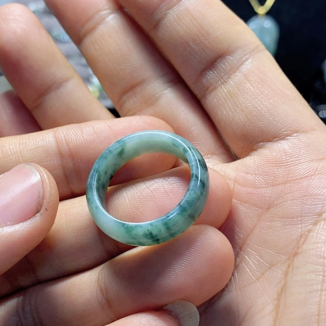 细***月翡翠戒指未镶嵌缅甸翡翠A货戒圈