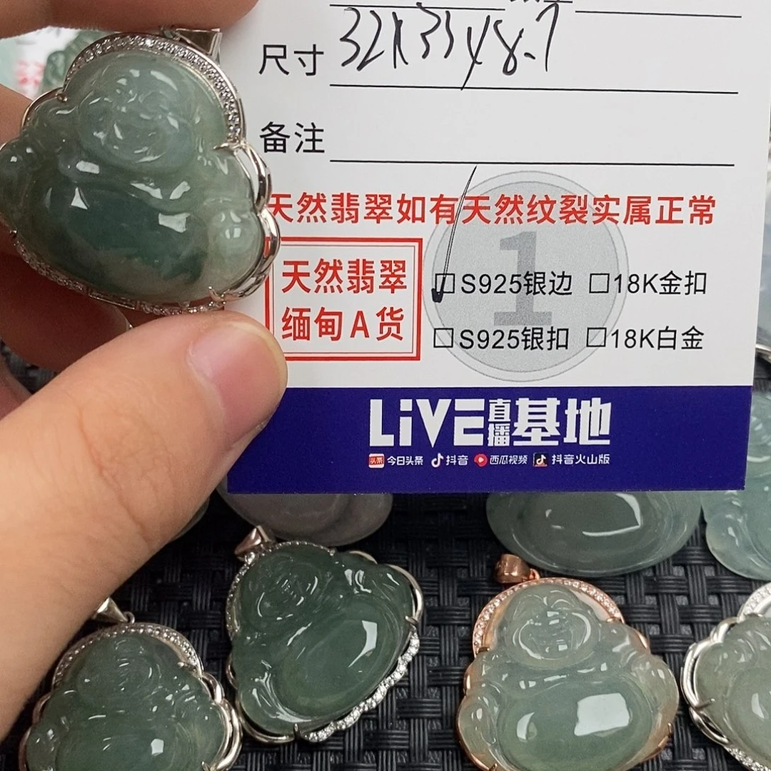 翡翠银S925镶嵌颈饰