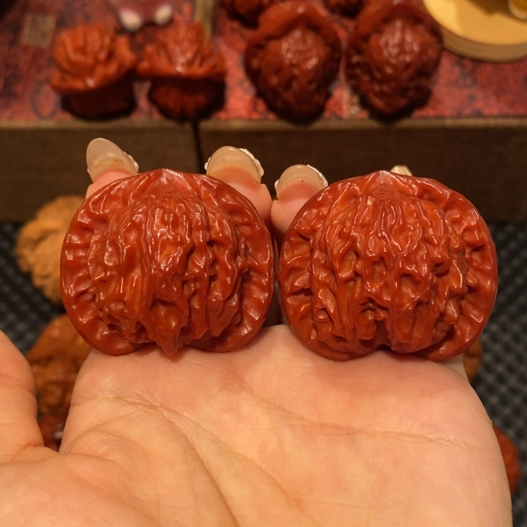 吊坠文玩核桃37.8玉化盘山，0586