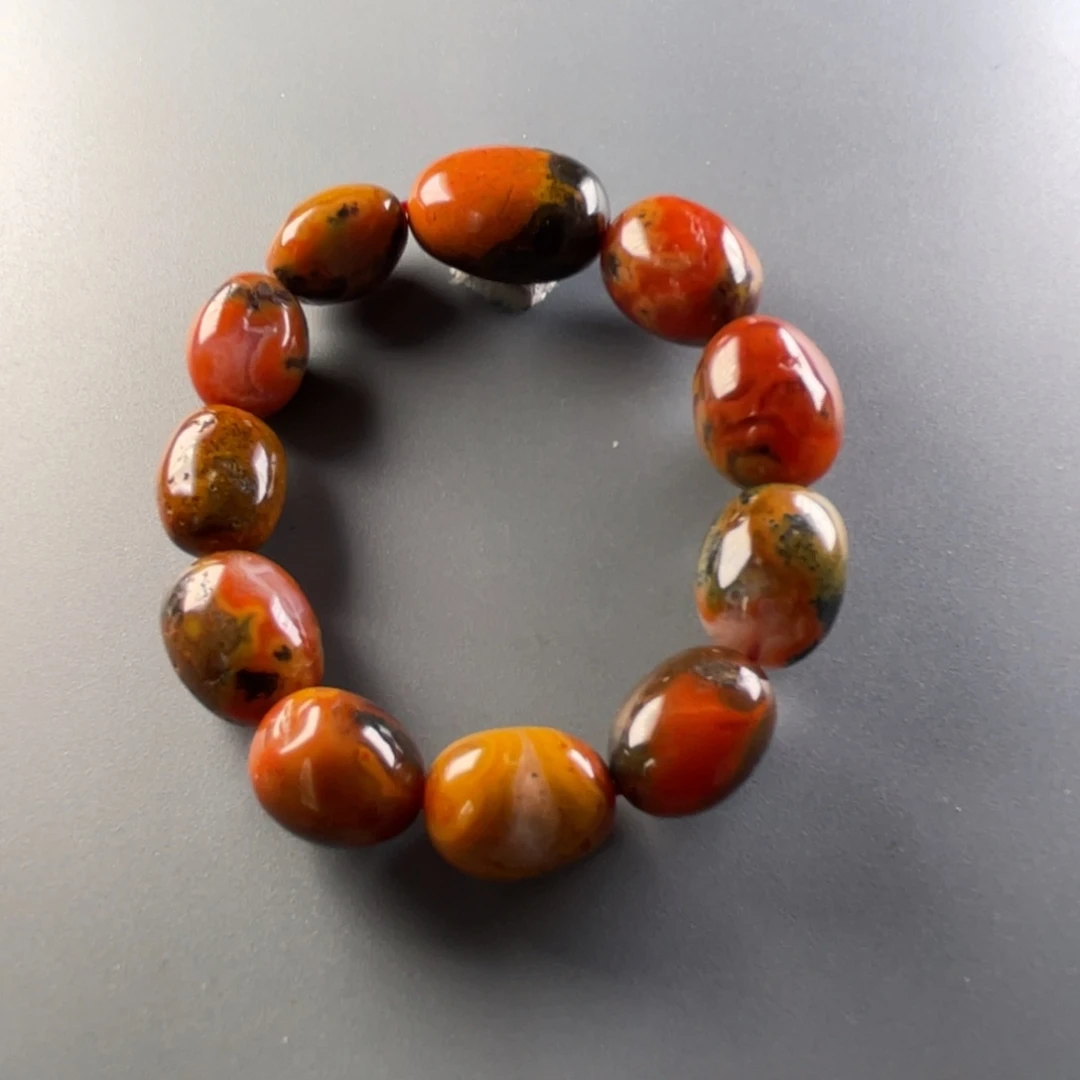 南红玛瑙天然原矿杨柳河湾随形单圈未镶嵌