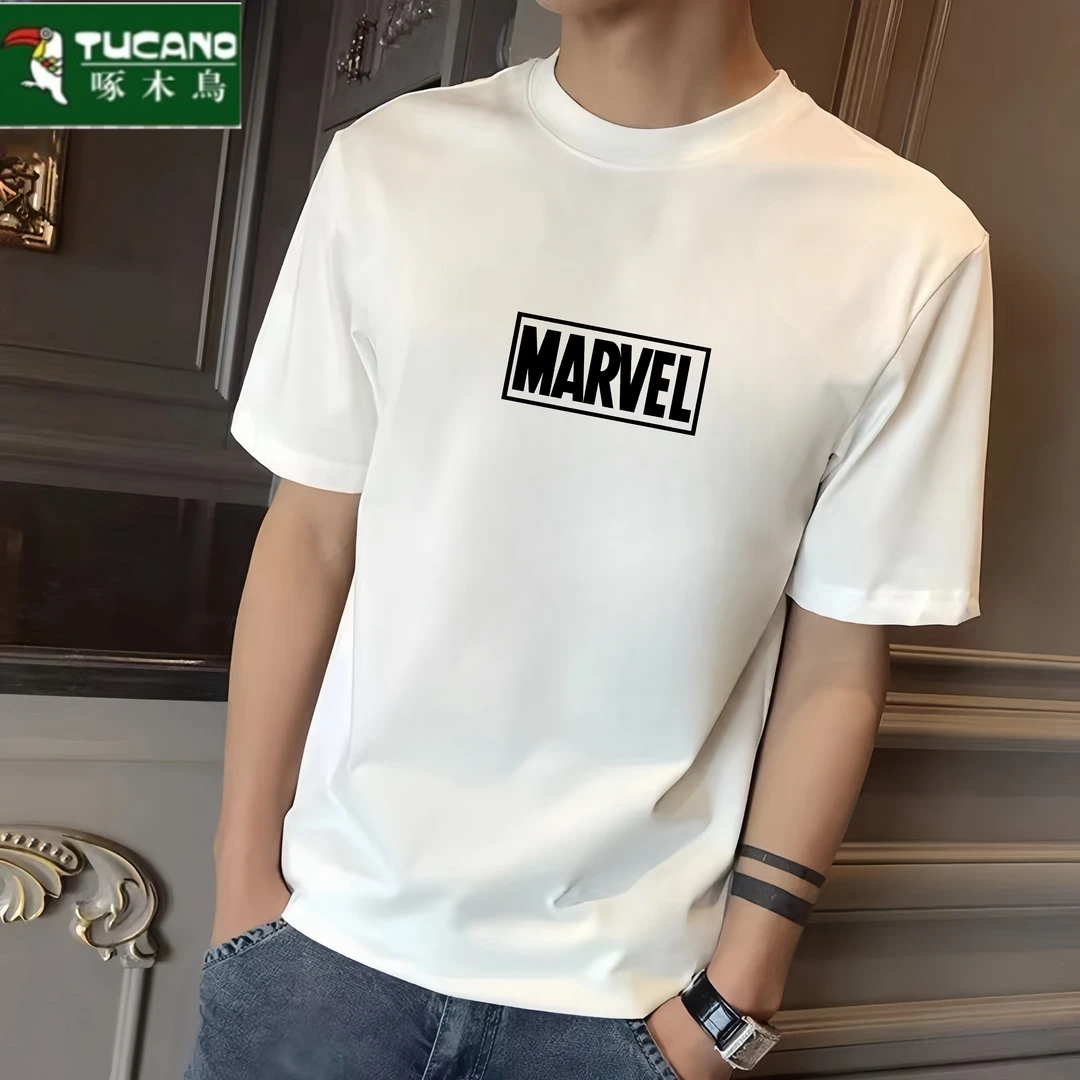 男士短袖T恤爆款2025纯棉简约重磅潮流短袖时尚t恤男半袖宽松男士