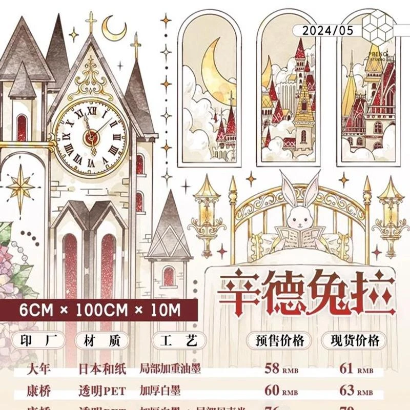 满18包邮preno辛德兔拉贝壳光分装特材拼贴贝壳光流麻手帐胶带