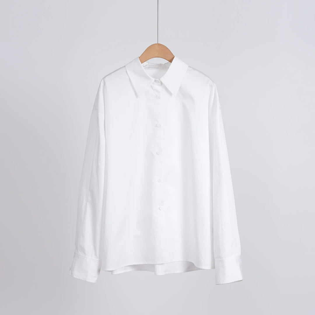 【收藏品级别】贡缎外贸品牌通勤风经典简约翻领女士衬衫（252048）