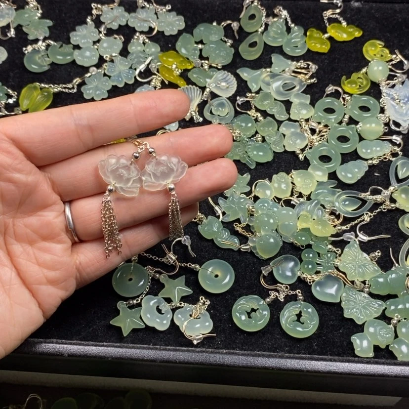 【闪购商品】未镶嵌蛇纹石玉挂件耳饰耳环项链