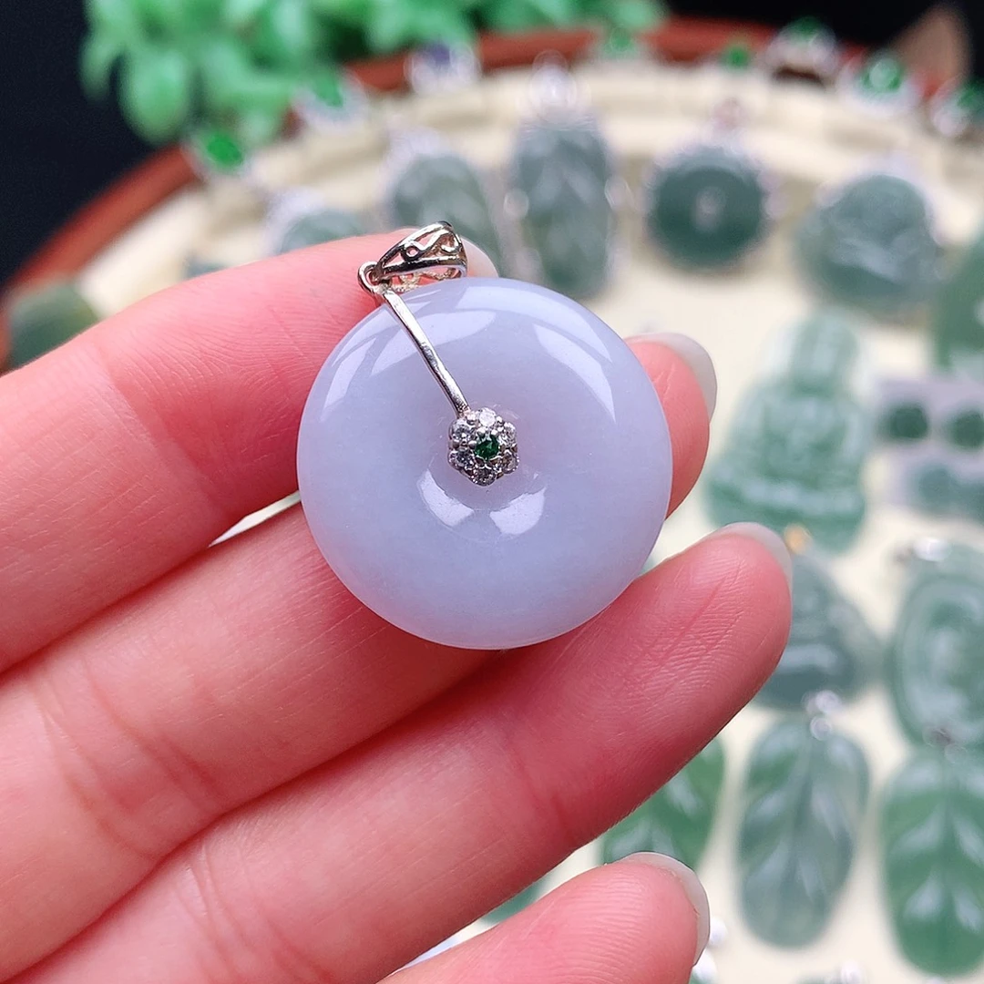 翡翠银S925镶嵌吊坠(不含链)吊坠