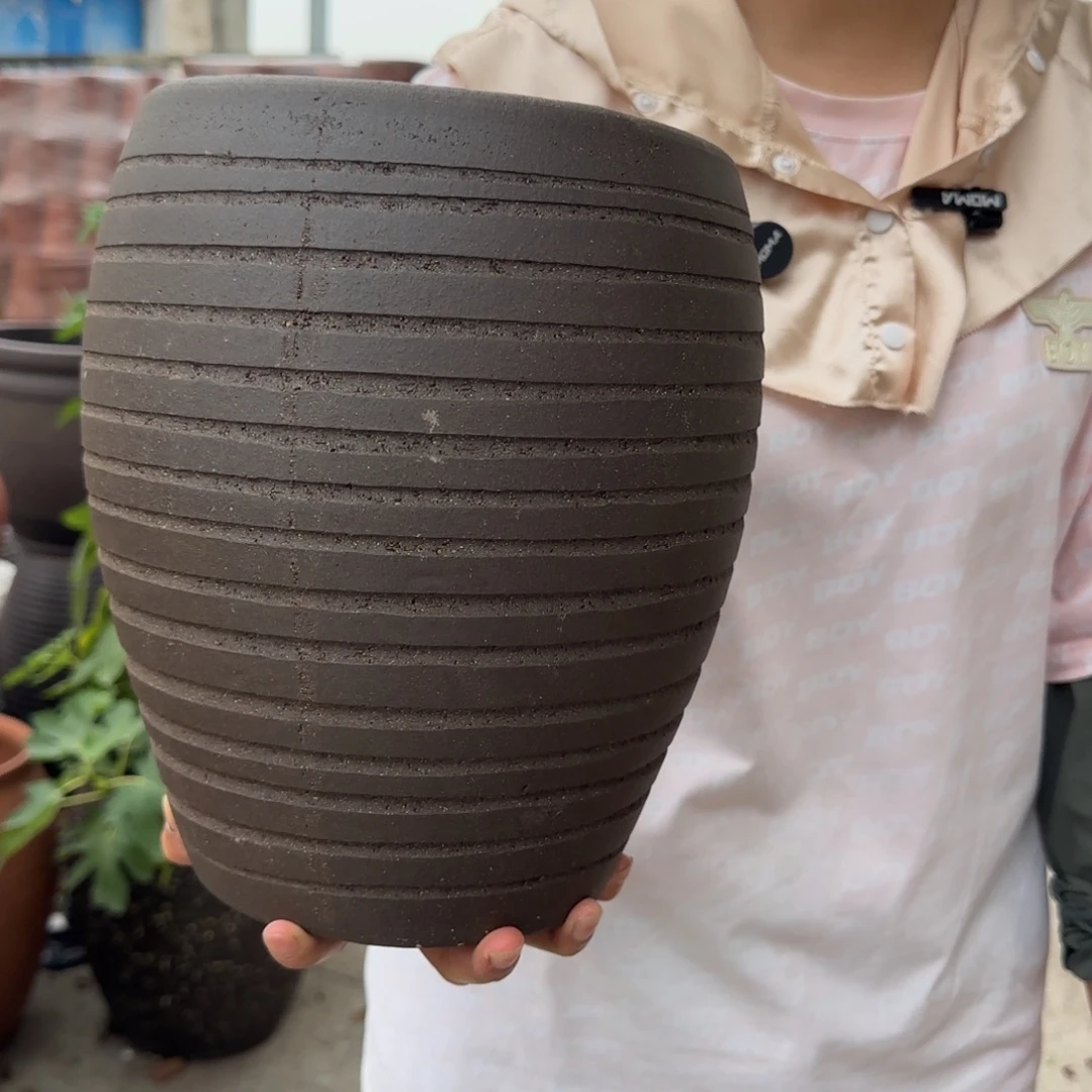 紫砂花盆口20高26宜兴紫砂