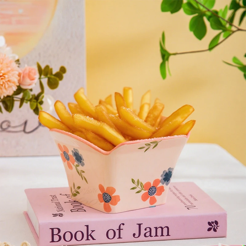 爆米花桶陶瓷水果沙拉碗泡面碗珊瑚海系列高颜值薯条零食碗