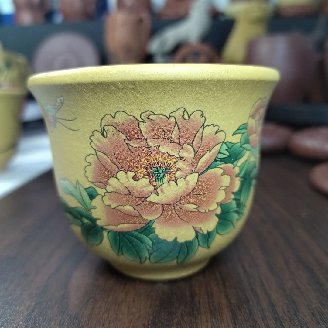 紫砂主人杯山水花鸟，段泥容量150cc