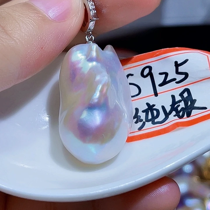 淡水珍珠银S925镶嵌颈饰