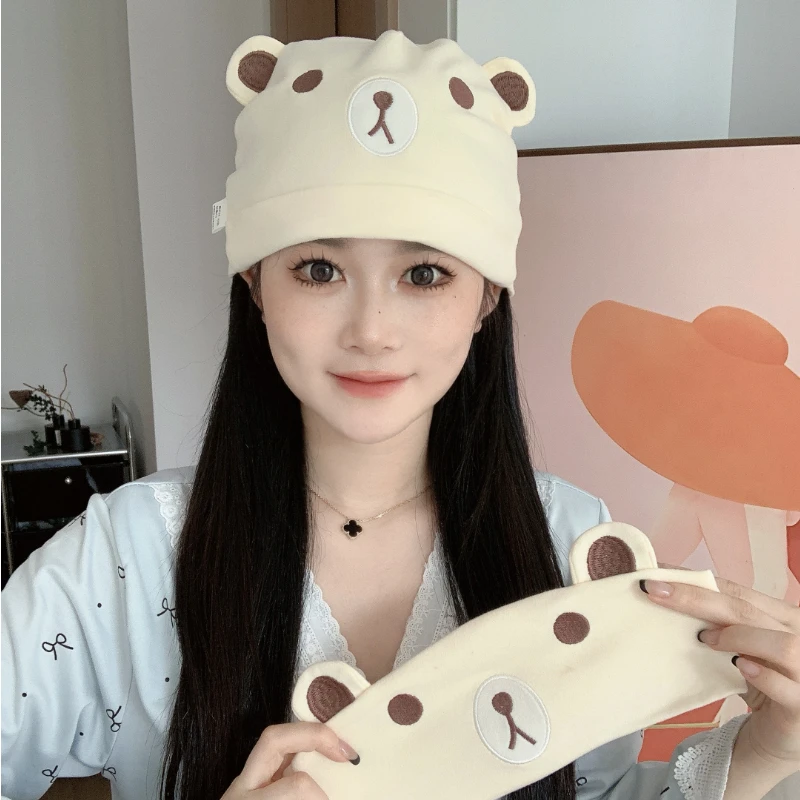 高弹超软产后坐月子四季保暖防风月子帽月子发带加大加宽不勒头