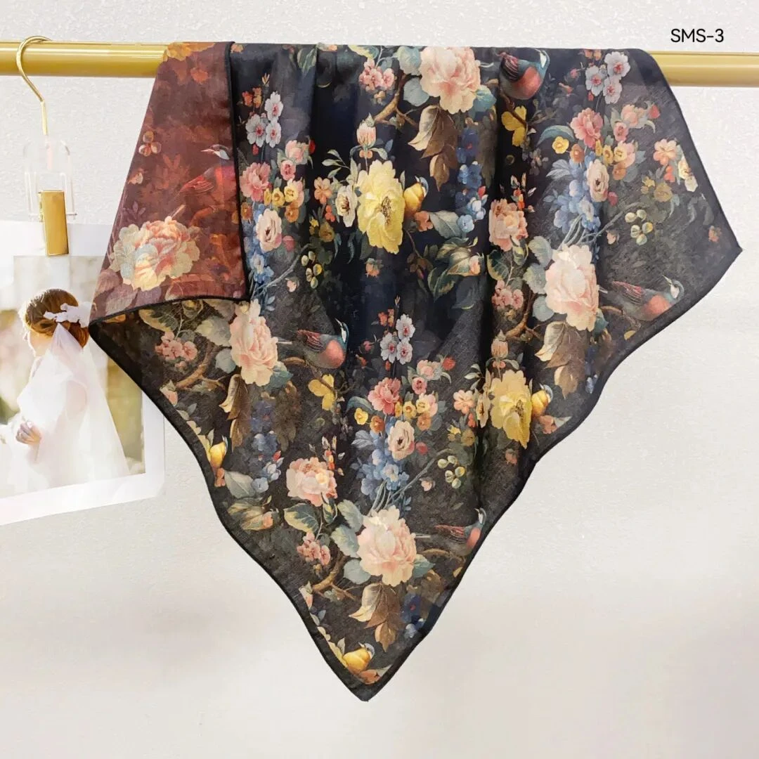 D 花雀栖梦 70*70 气质女士小方巾
