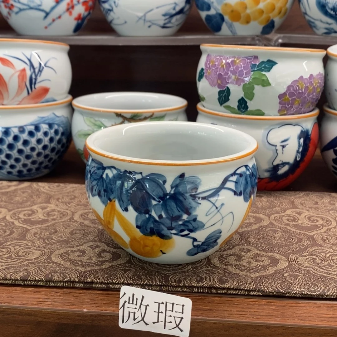 釉下手绘茶具微瑕