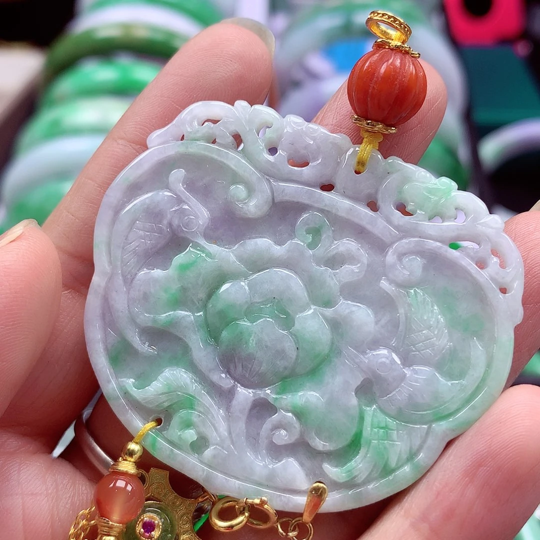 翡翠银S925镶嵌颈饰翡翠