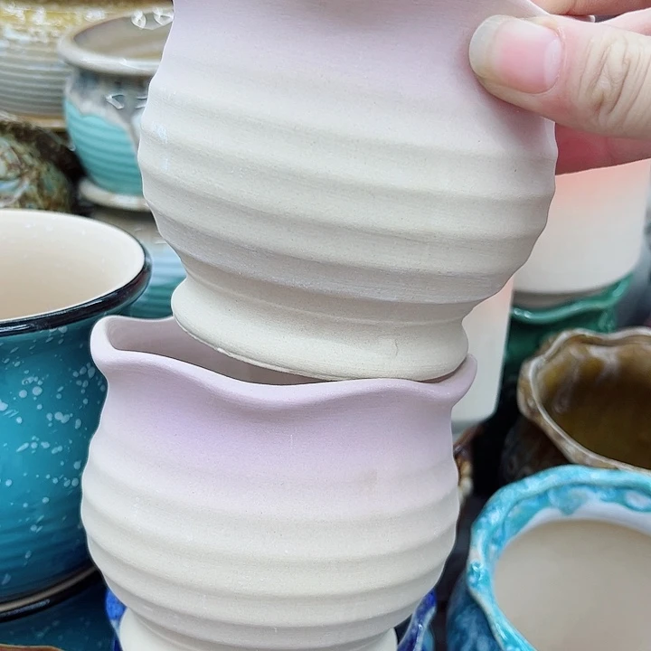 多肉绿植陶瓷花盆9.9包邮，有孔