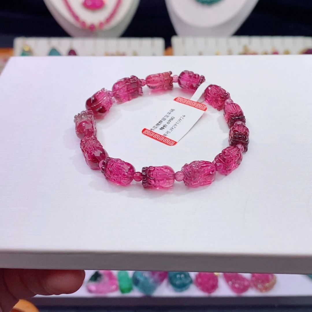 未镶嵌单圈手链m碧玺西瓜貔貅