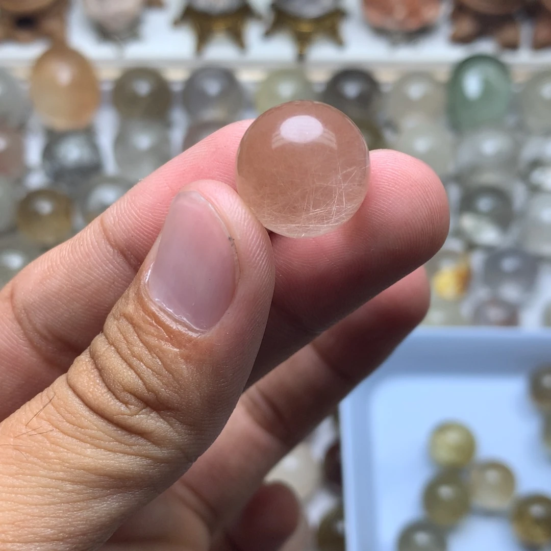 三***子未镶嵌珠宝半成品水晶兔毛球