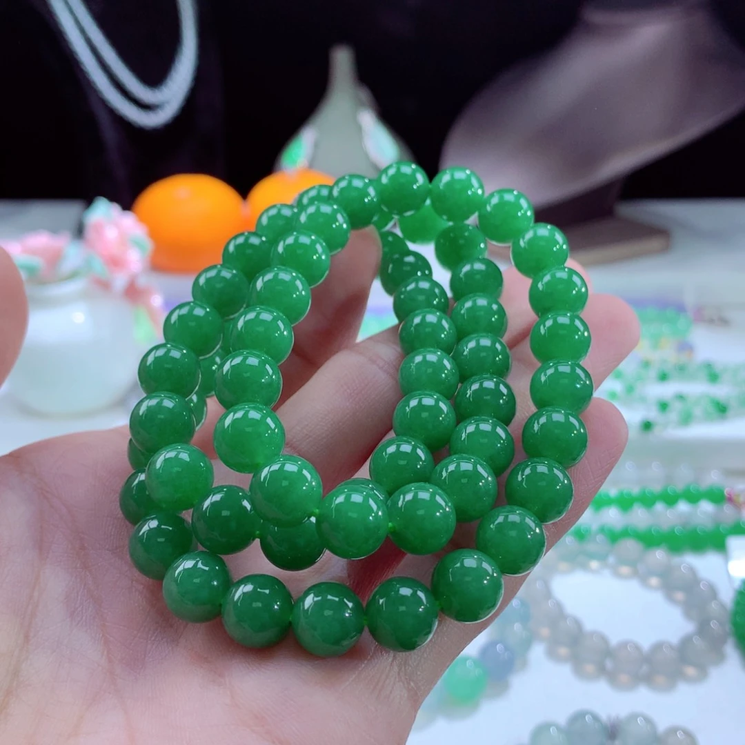 翡翠手链未镶嵌卡10mm