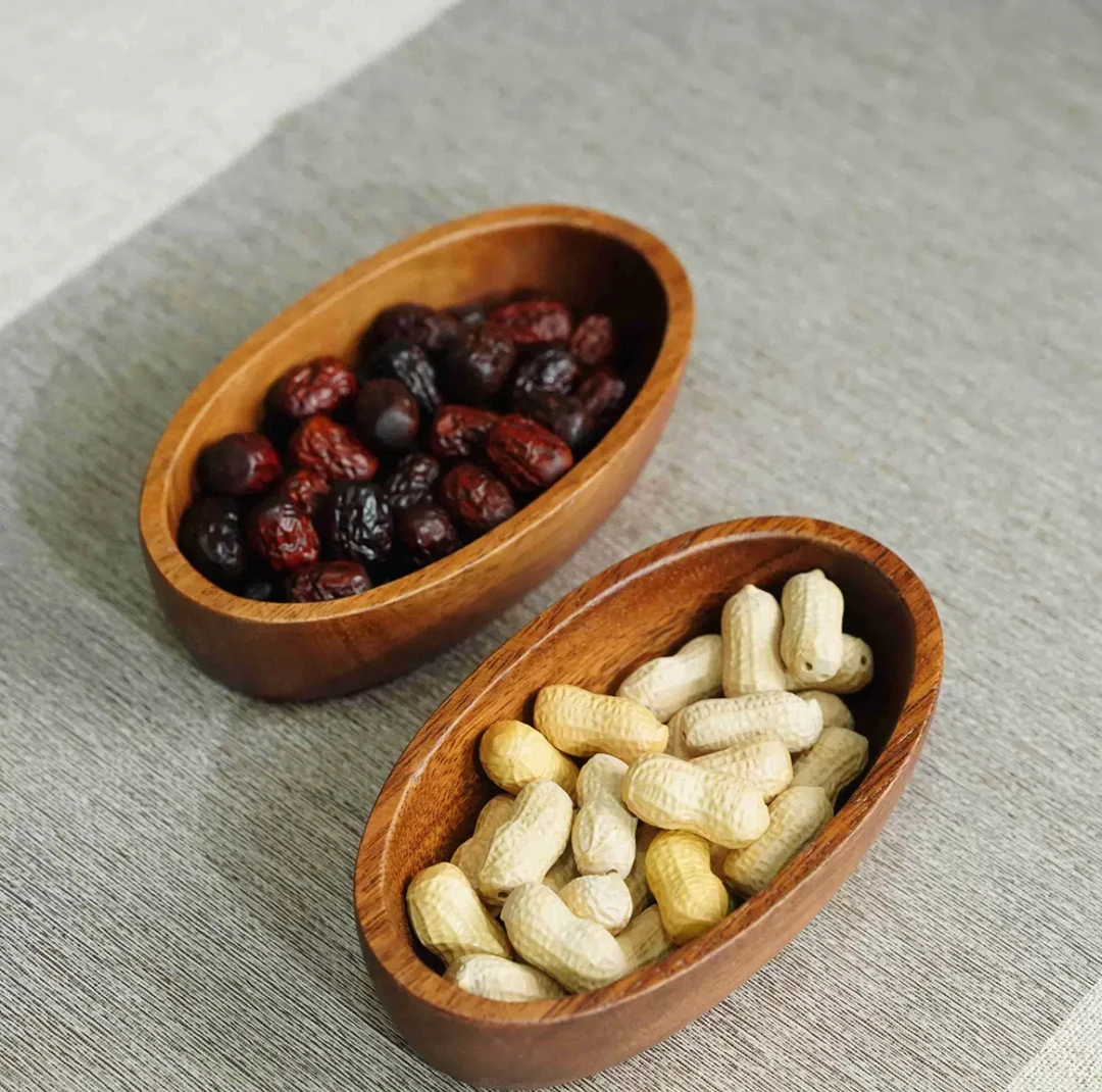 胡桃木整木元宝果盒干果托盘