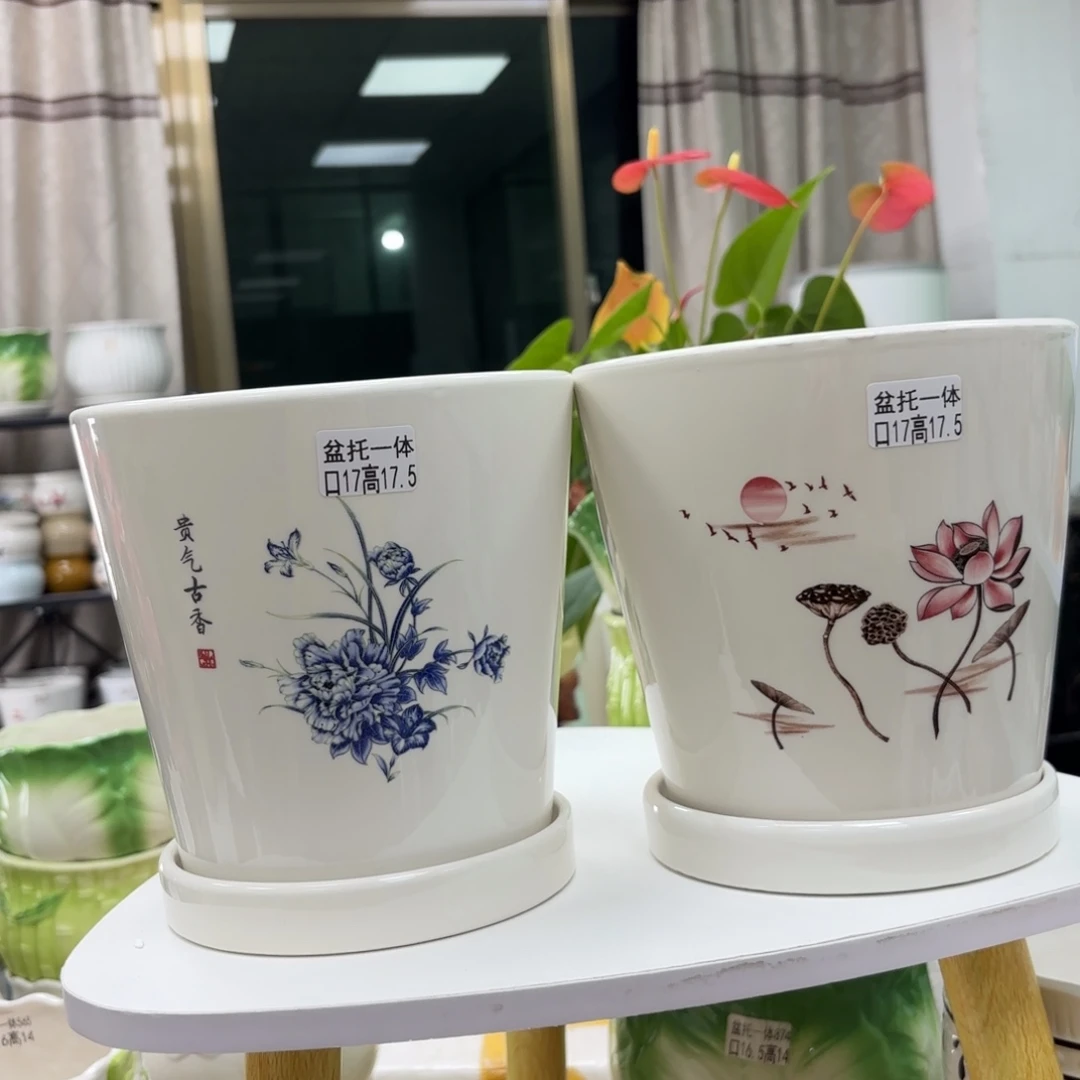 @夏西陶瓷花盆@@贵气古香