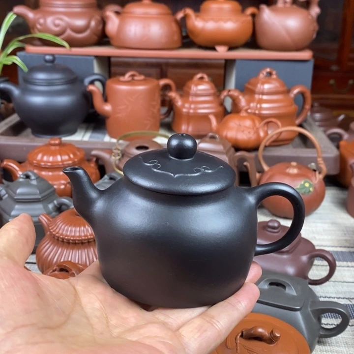 茶壶紫砂小如意220cc原矿老紫泥捂灰工艺特价