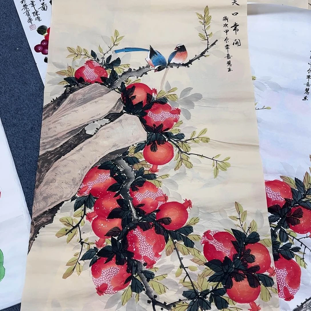 国画尺寸70X138手绘作品